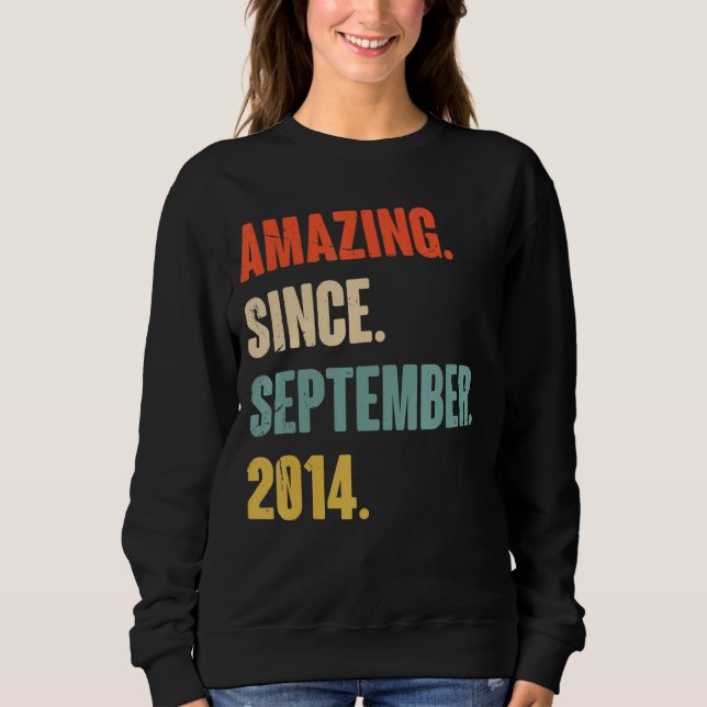 Sudadera Ocho años asombroso desde el 2 de setiembre (Anverso)