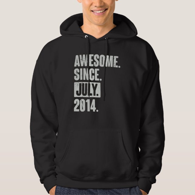 Sudadera Ocho años de edad increíble desde julio de 2014 (Anverso)