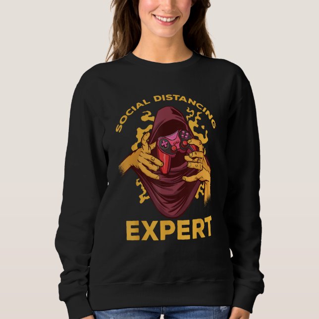 Sudadera Ocial Distancing Gaming Expert Video Gamer Boys Ga (Anverso)