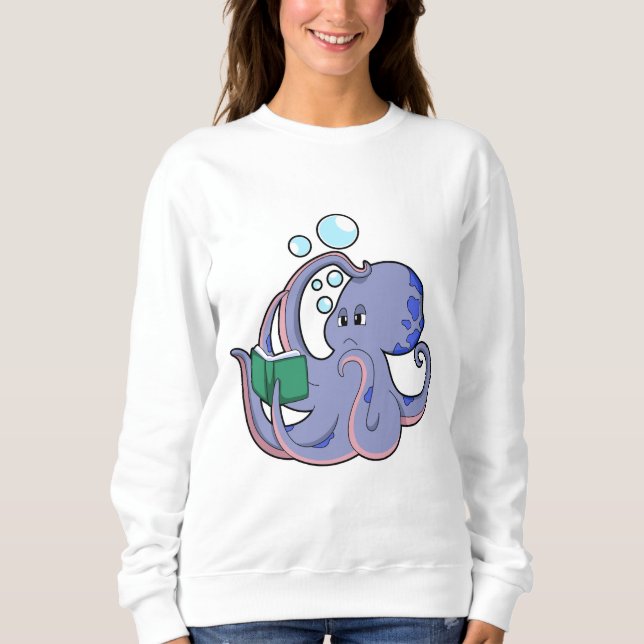 Sudadera Octopus al leer con un libro (Anverso)