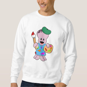 Sudadera Octopus as Painter con pincel de pintura