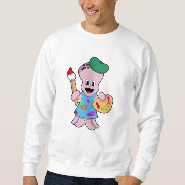 Sudadera Octopus as Painter con pincel de pintura (Anverso)