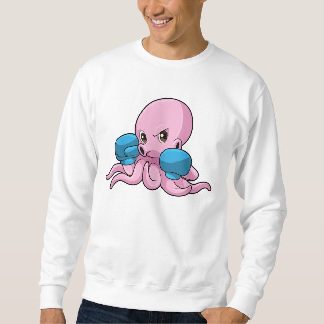 Sudadera Octopus como boxeador con guantes de boxeo (Anverso)