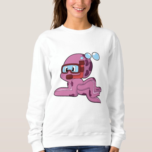 Sudadera Octopus como buceador con Snorkel (Anverso)