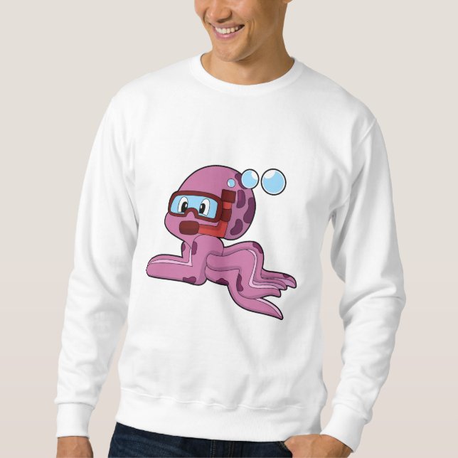 Sudadera Octopus como buceador con Snorkel (Anverso)