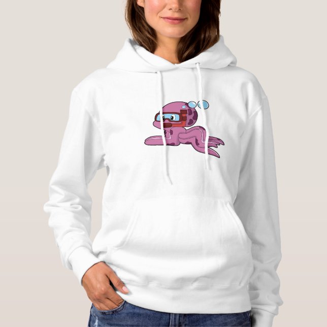 Sudadera Octopus como buceador con Snorkel (Anverso)