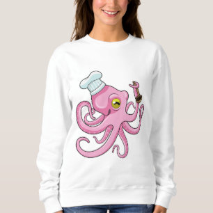 Sudadera Octopus como cocinero con cuchara de madera