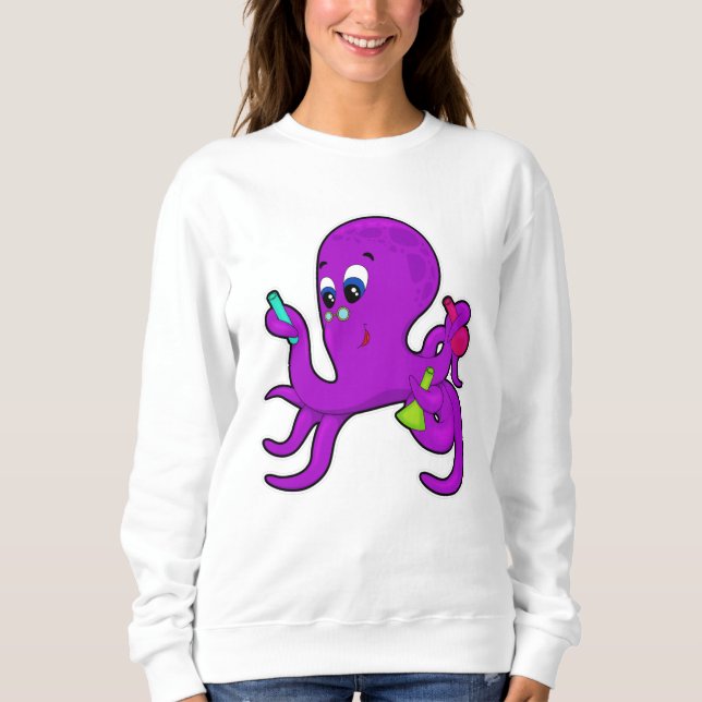 Sudadera Octopus como profesor con equipo de laboratorio (Anverso)