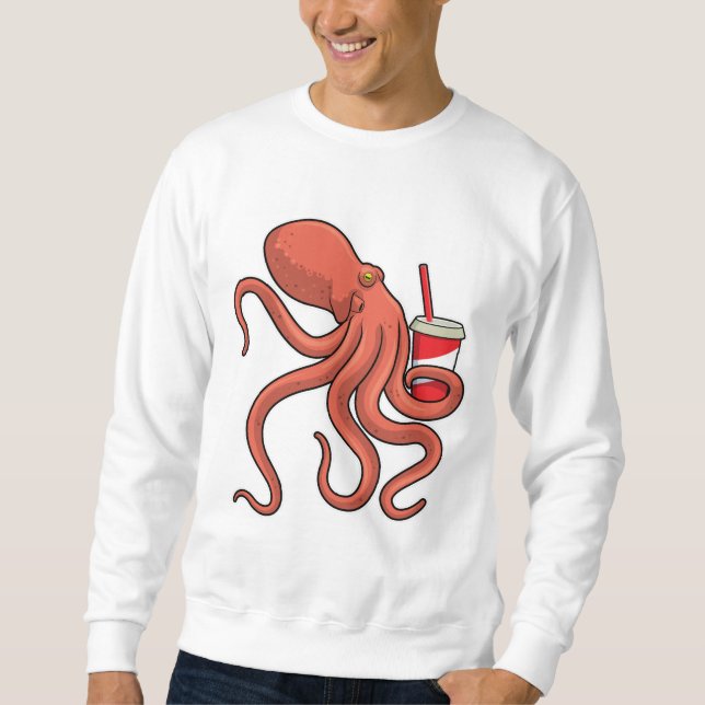 Sudadera Octopus con bebida (Anverso)