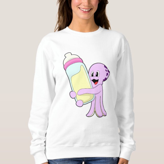 Sudadera Octopus con botella de bebé Leche (Anverso)