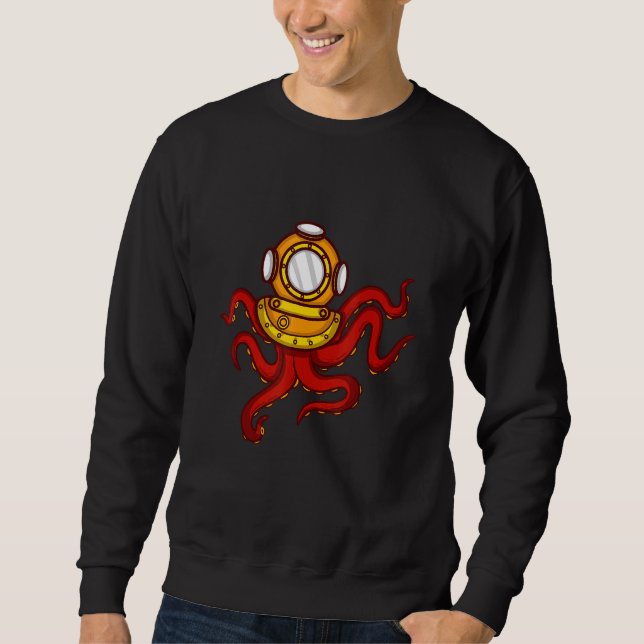 Sudadera Octopus En El Mar Profundo Buceador O Profesor (Anverso)