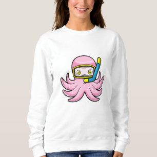 Sudadera Octopus en el submarinismo con tubo y gafas de nat