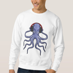 Sudadera Octopus en la música con auriculares