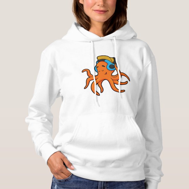 Sudadera Octopus en la música con auriculares (Anverso)