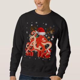 Sudadera Octopus Funny Santa Reindeer Octopus Lov