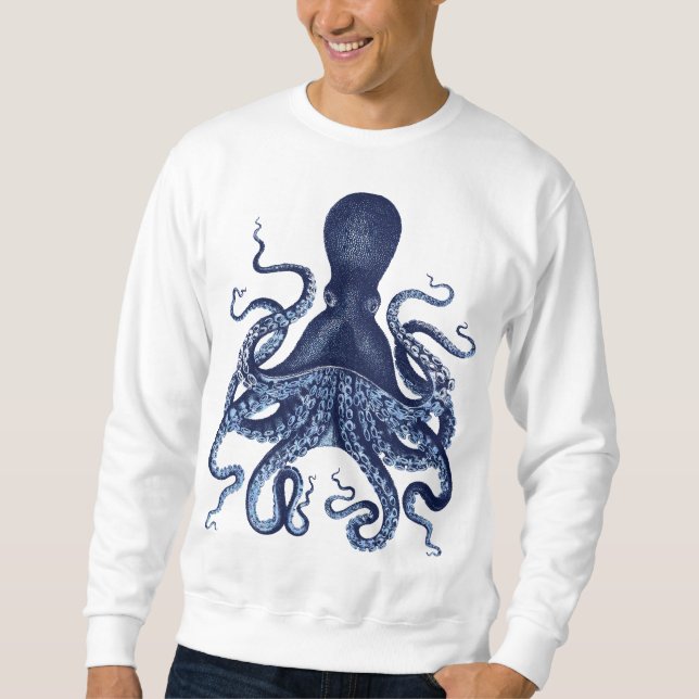 Sudadera Octopus, Kraken, grabado vintage, acuarela, (Anverso)