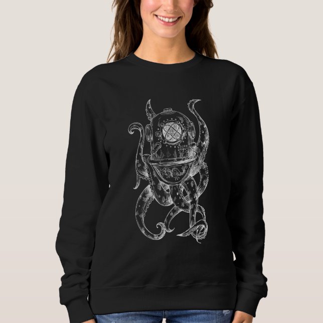Sudadera Octopus retro raro de buceo SCUBA (Anverso)