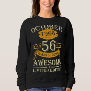 Sudadera Octubre 1966 56 Años De Ser Impresionante Retro 56