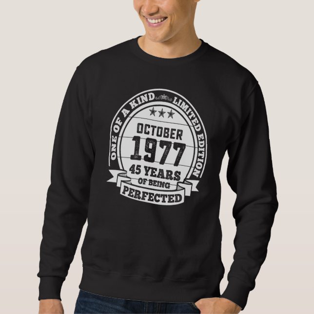 Sudadera Octubre De 1977 45º Cumpleaños 45 Años De Ser Perf (Anverso)