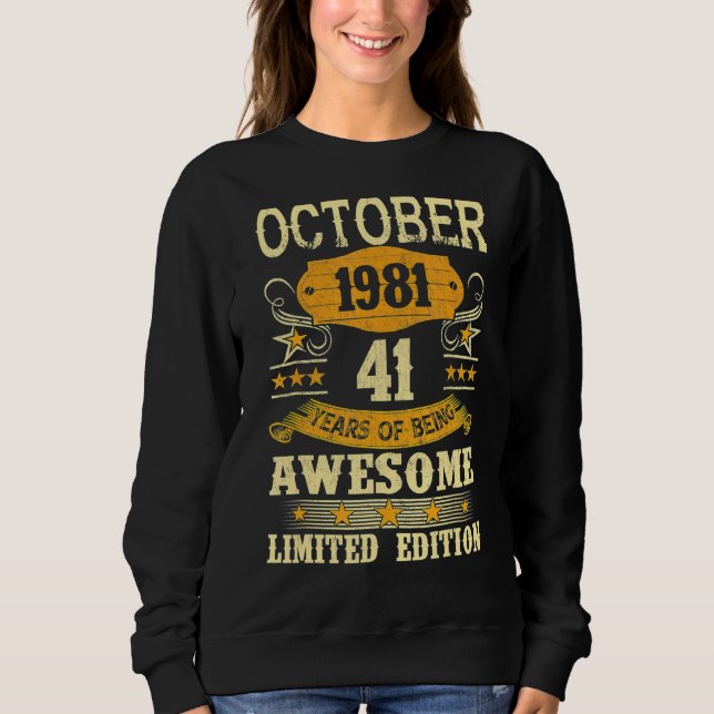 Sudadera Octubre De 1981 41 Año De Asombro (Anverso)