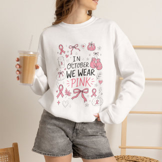 Sudadera Octubre Rosa Otoño Conciencia del Cáncer de Mama R