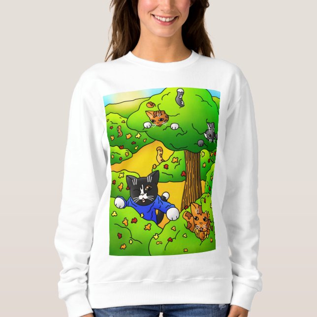 Sudadera Ocultar y buscar gatos (Anverso)