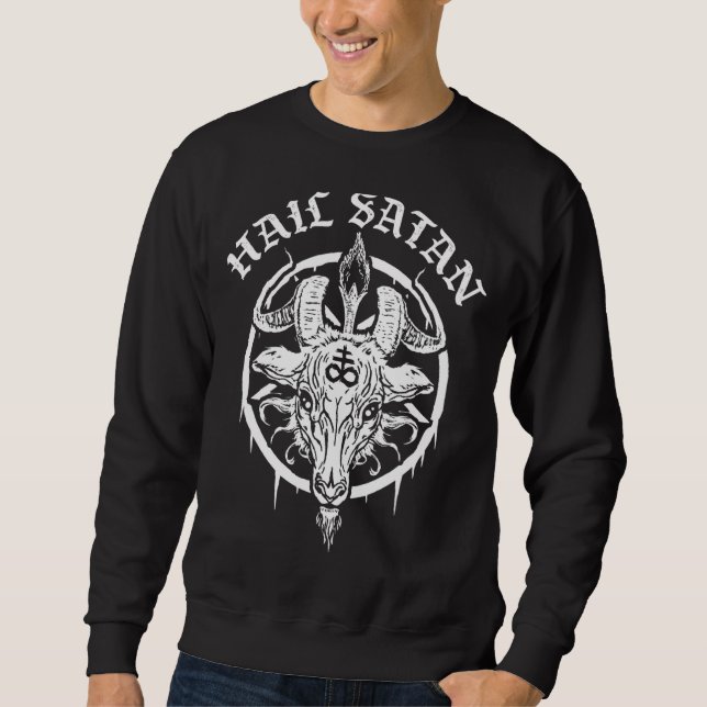 Sudadera Oculto gótico Pentagram Leviatán Cross Baphomet H (Anverso)