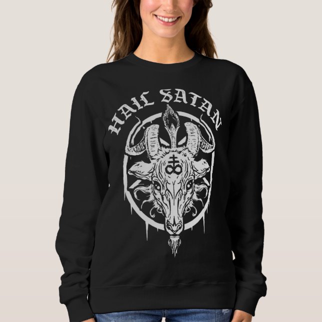 Sudadera Oculto gótico Pentagram Leviatán Cross Baphomet H (Anverso)