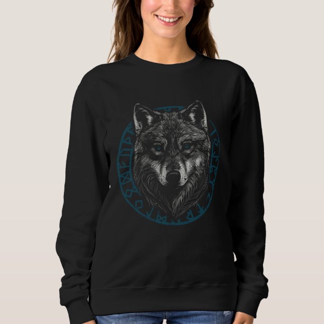 Sudadera Odins Wolf Norse Mythology Viking Wolves Celtic Ru (Anverso)