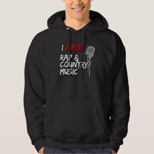 Sudadera Odio el Rap y la Música Country Micrófono Vintage