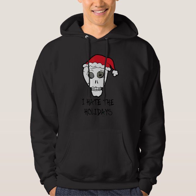 Sudadera Odio las fiestas Calavera anti Navidad     (Anverso)