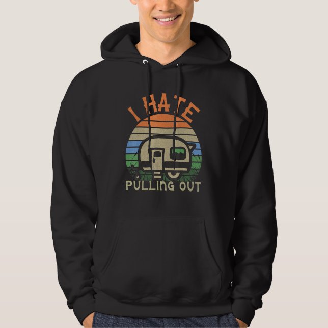 Sudadera Odio Sacar El Camping De Trailer De Viajes Retro (Anverso)