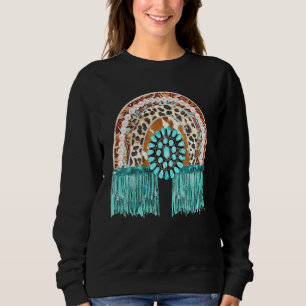 Sudadera Oeste Boho Rainbow Turquoise Leopardo Cowgirls Ro