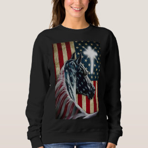 Sudadera Oeste Cowboy Cowgirl Patriot Horse Jesus Cross U
