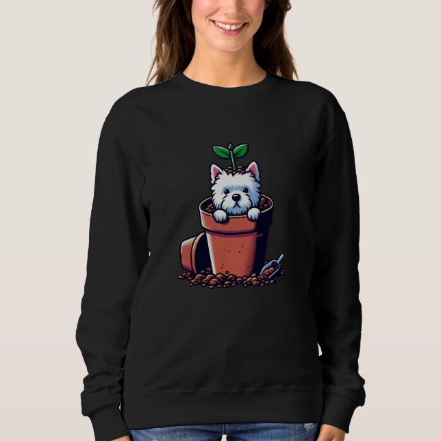 Sudadera Oeste de Highland White Terrier Planter Gardening  (Anverso)