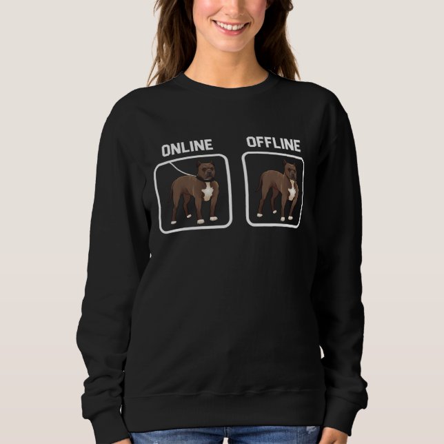 Sudadera Offline Pitbull Dog Breed Dog Owner Internet Compu (Anverso)
