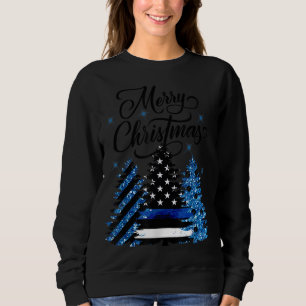 Sudadera Oficial de policía bandera azul delgada árbol de N