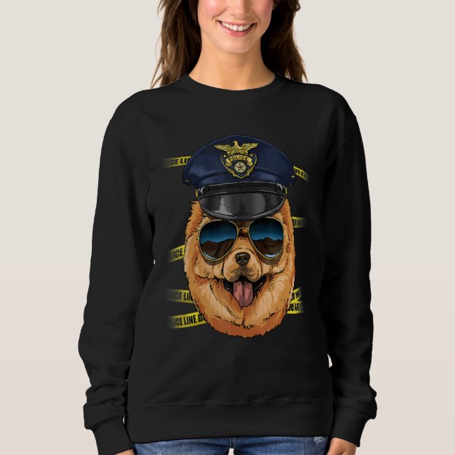 Sudadera Oficial de policía Chow Chow PD Cop Crime Scene K9 (Anverso)