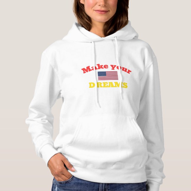Sudadera Oficial Hacer sus sueños Bandera USA Tees clásicos (Anverso)