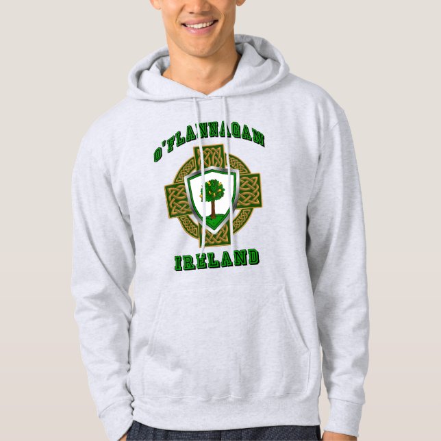 Sudadera O'Flannagan/Flannagan Escudo Irlandés con Cruz Cel (Anverso)