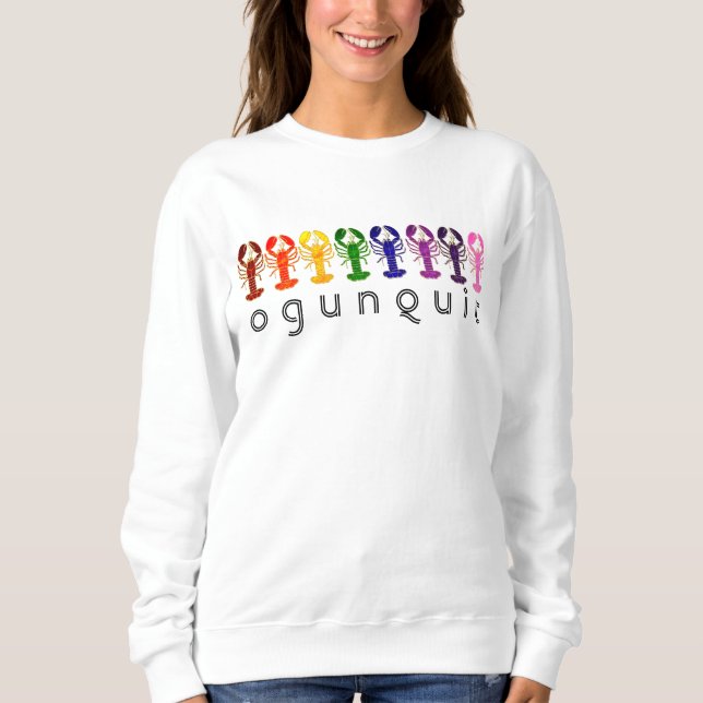 Sudadera Ogunquit Maine Rainbow Lobsters (Anverso)