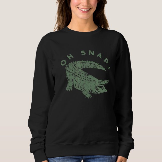 Sudadera Oh Alligador Verde Snap Gráfica Gator (Anverso)