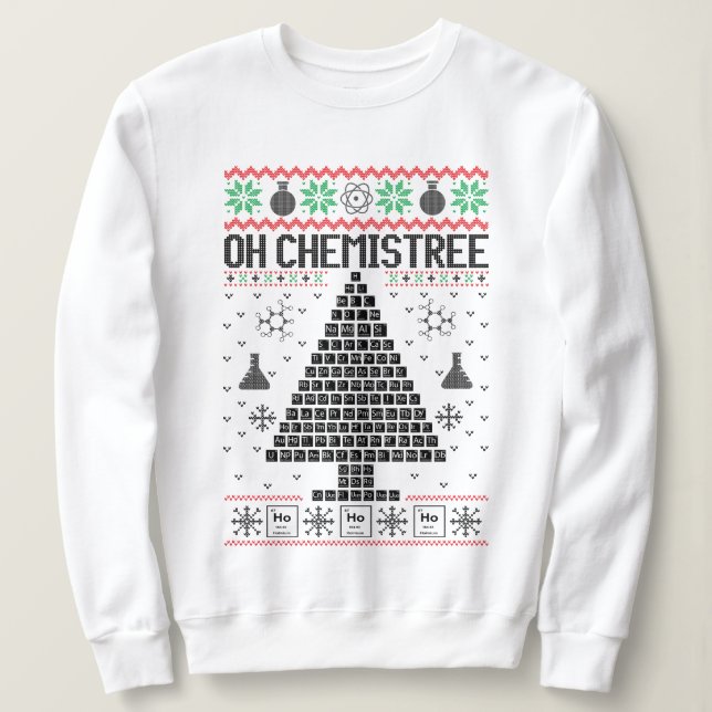 Sudadera "Oh Chemistree" Navidades de Química Pun (Anverso del diseño)