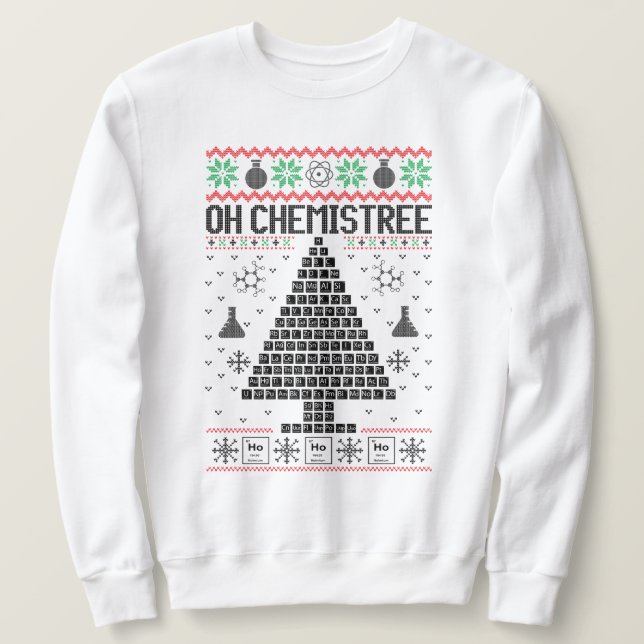 Sudadera "Oh Chemistree" Navidades de Química Pun (Anverso del diseño)