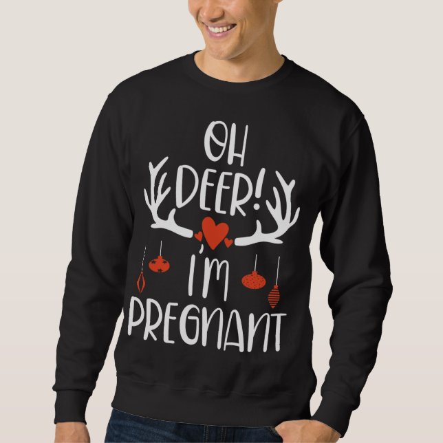 Sudadera ¡Oh ciervo! Estoy embarazada, Navidades de embaraz (Anverso)