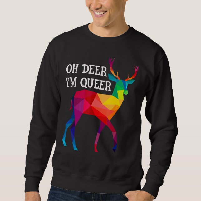 Sudadera Oh ciervo, soy el orgullo gay gay lgbt arcoiris (Anverso)