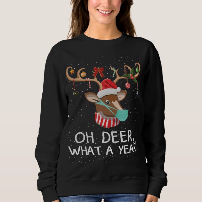 Sudadera Oh Deer Qué Un Año Navidades Reindeante Familia Pa (Anverso)