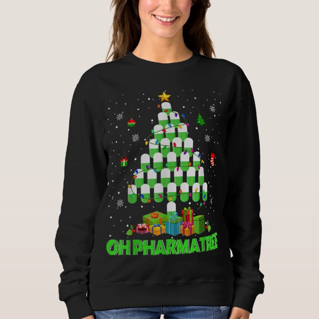 Sudadera Oh Farmacia Pharmatree de Árbol de Navidad Medicin (Anverso)