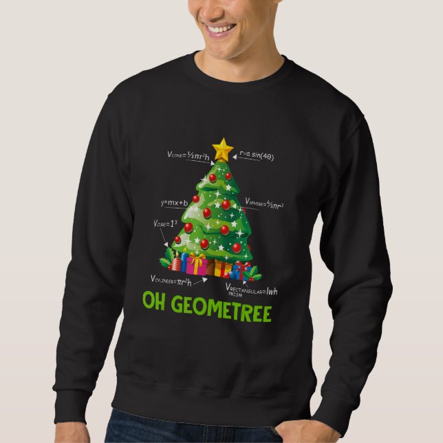 Sudadera Oh Geometree Geometry Christmas Tree Math Teacher (Anverso)