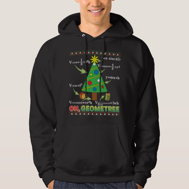 Sudadera Oh Geometree Geometry Math Teacher Árbol de Navida (Anverso)